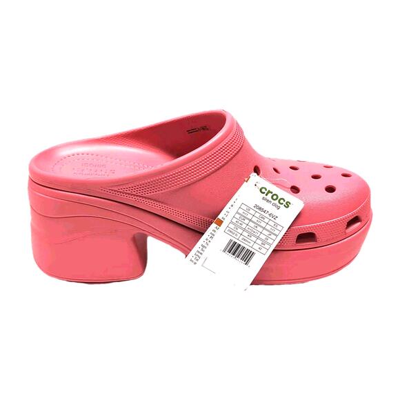 CROCS SIREN PLATFORM CLOG Womens 13 Mens US 11 EU 45/46 Pink Chunky Slip On - Picture 6 of 9